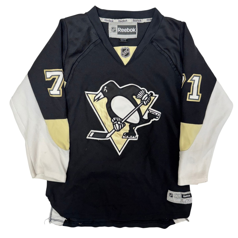 Reebok Pittsburgh Penguins Evgeni Malkin 71 Jersey Youth L/XL Black NHL Hockey